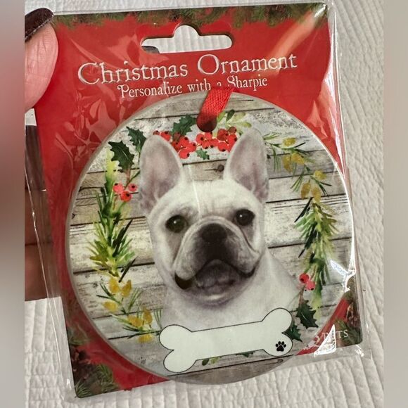 Christmas Ornament Frenchie French Bulldog Ceramic Personalized DIY - Picture 3 of 5